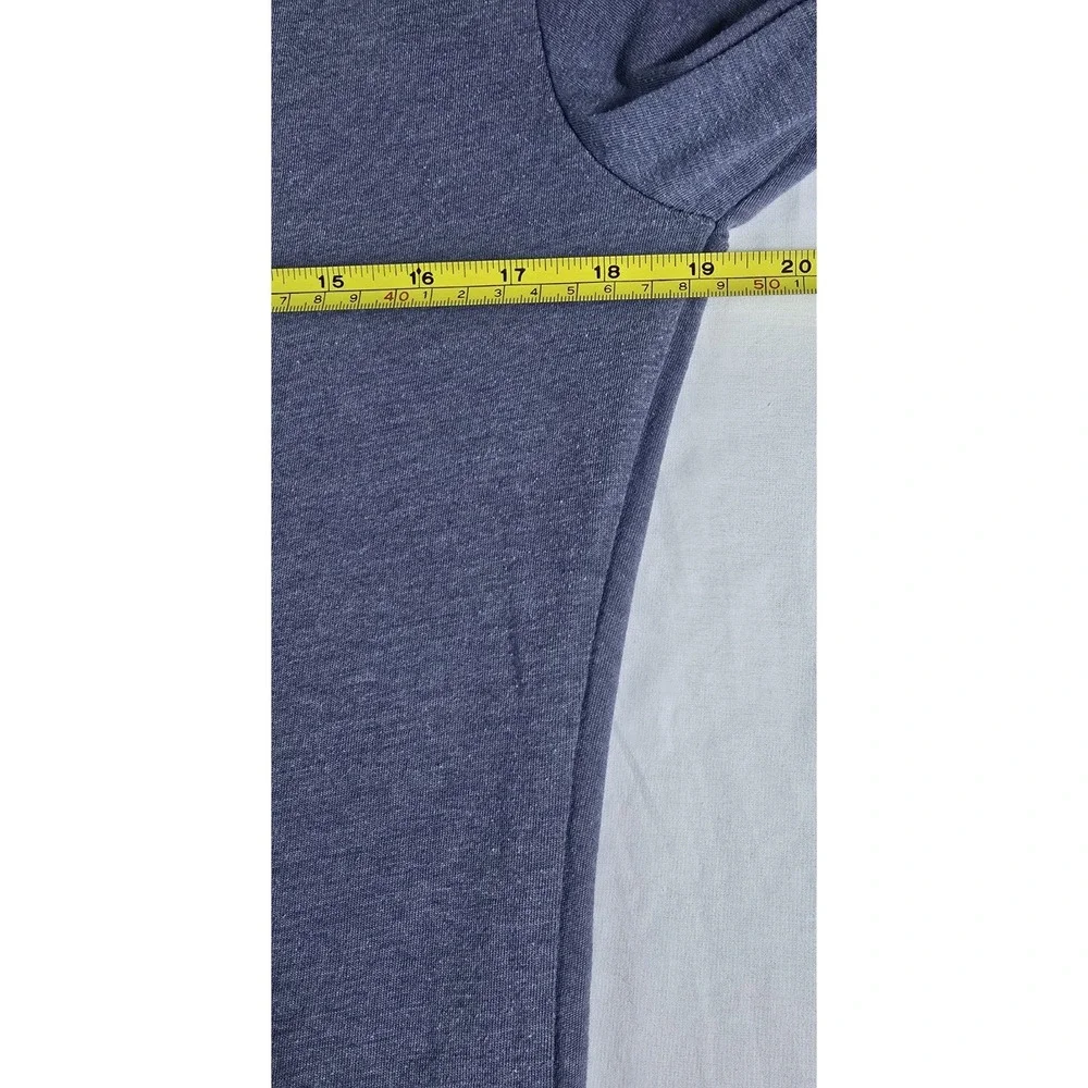 Lucky Brand Shirt Mens Medium Blue Sleepwear Long Sleeve Embroidered Patch Flaw